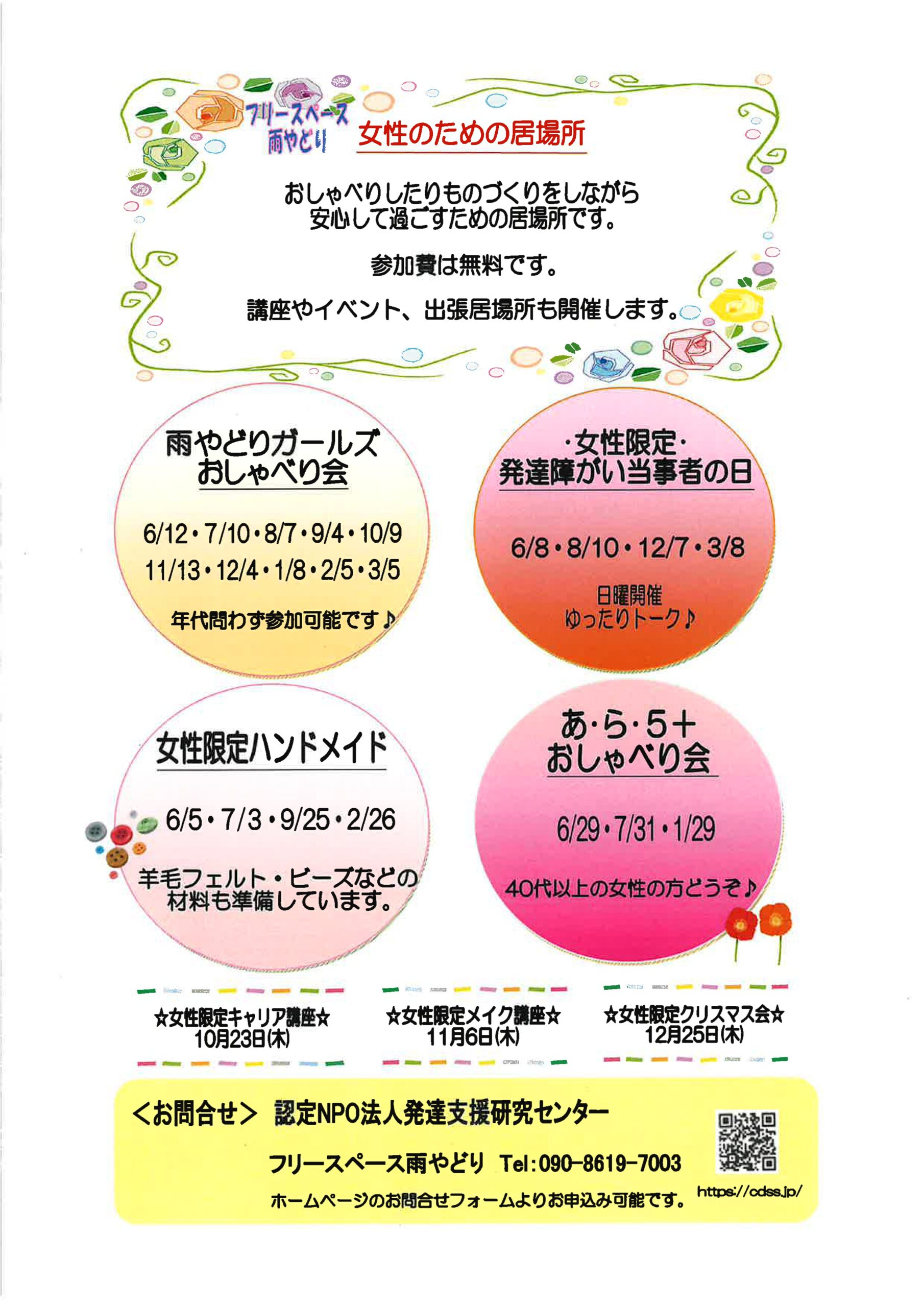 山形県女性の居場所提供・アウトリーチ支援モデル事業チラシ(裏)
